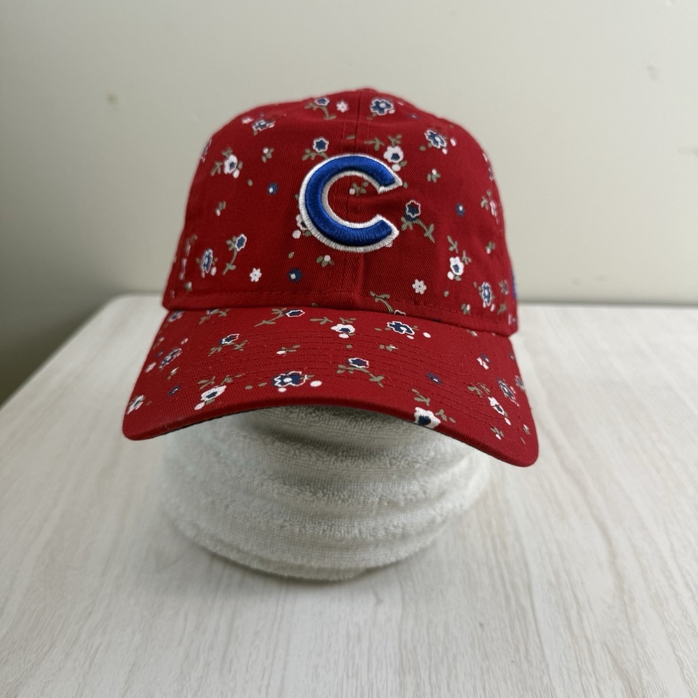 Chicago Cubs New Era Womans Floral MLB Baseball Hat Red Baseball Adjustable